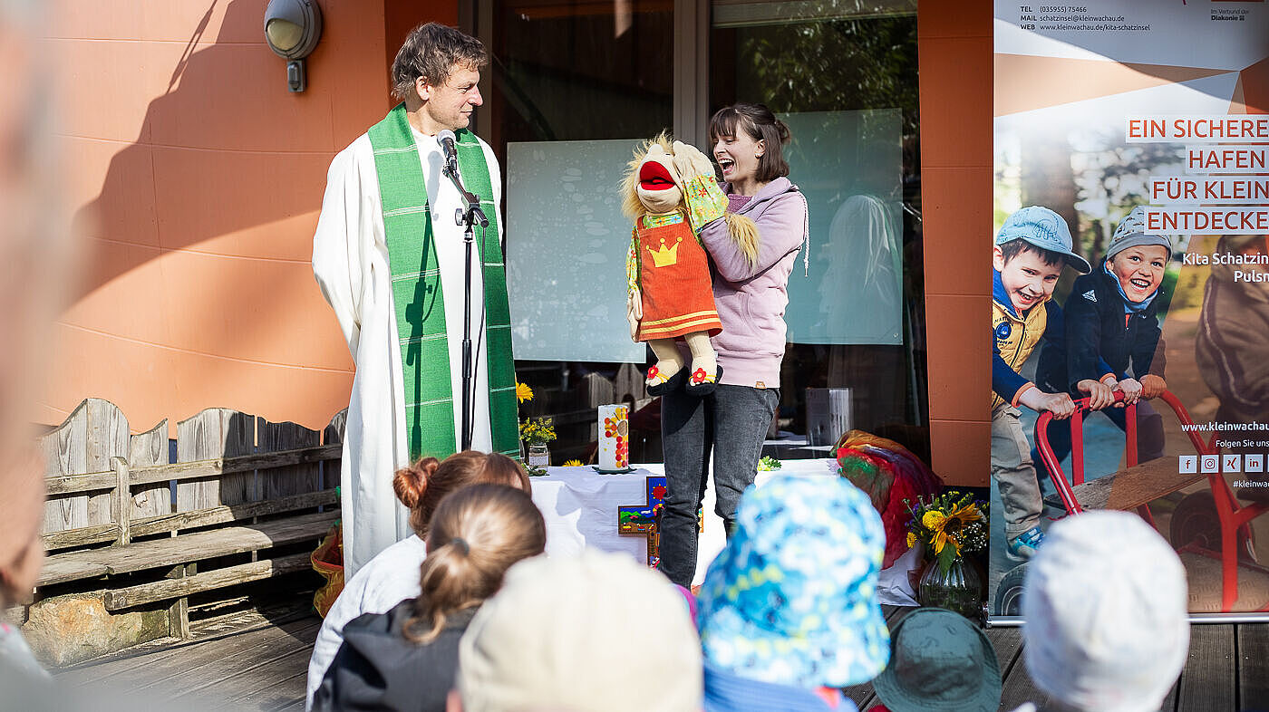 Feier zum 20jähigen Bestehen des Evangelischen Kinderhauses Schatzinsel in Pulsnitz