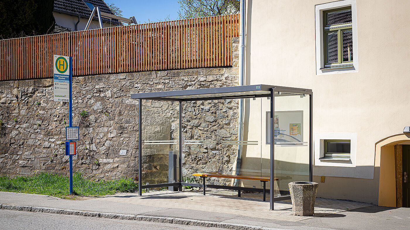 Haltestelle Silberdiele, Richtung Radeberg