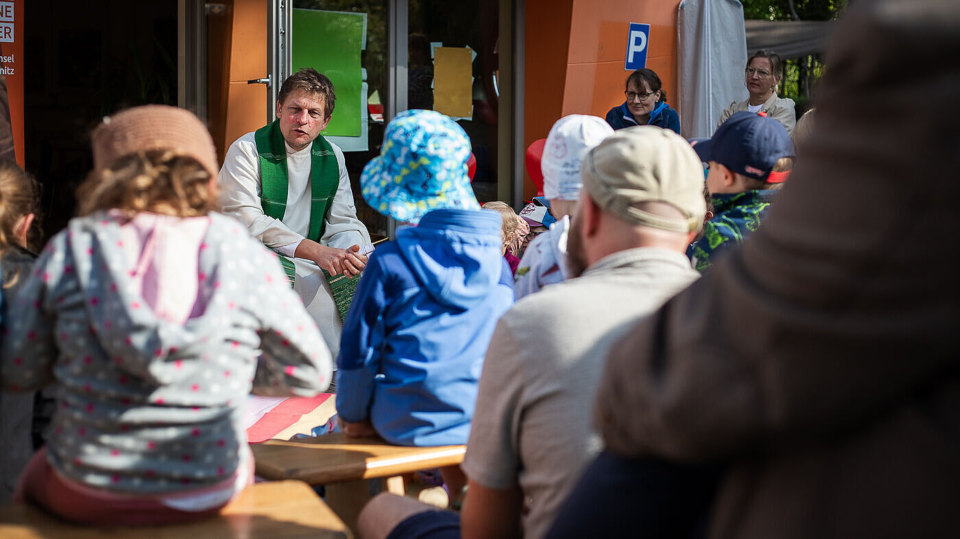 Feier zum 20jähigen Bestehen des Evangelischen Kinderhauses Schatzinsel in Pulsnitz